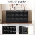 thumbnail image 5 of Christopher Knight Home Modern 4-Door Storage Cabinet with 3D Geometric Doors & Metal Trim, Wood Frame, Black, 5 of 11
