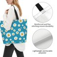 thumbnail image 3 of Pofeuu Daisies Flowers Print Reusable Grocery Bags - Washable, Foldable, Packable Tote, Large Handles, Heavy Duty, Zippered Top Pouch, 3 of 8