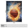 thumbnail image 4 of JEUXUS  Basketball Blanket for Boys 3D Printed Ball in Fire Blankets for Youth Adult Flannel Throw Home Decor for Couch Room, 4 of 6