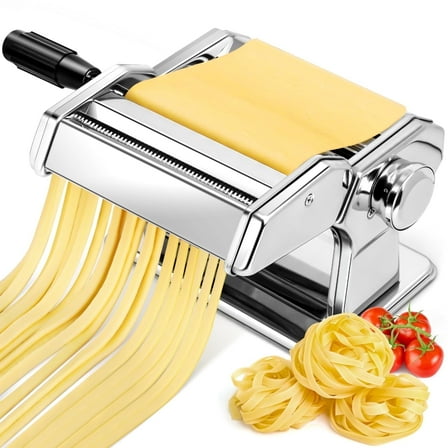 LJSXFI Pasta Maker Machine, 8 Adjustable Thickness Settings Noodles Maker for Pasta, Dumpling Skin, Spaghetti, Fettuccini