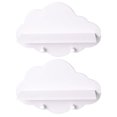 thumbnail image 1 of 2Pcs Wooden Hanging Shelf White Cloud Shape 13.8x9.1x3.9in for Home and Kitchen Storage, 1 of 9