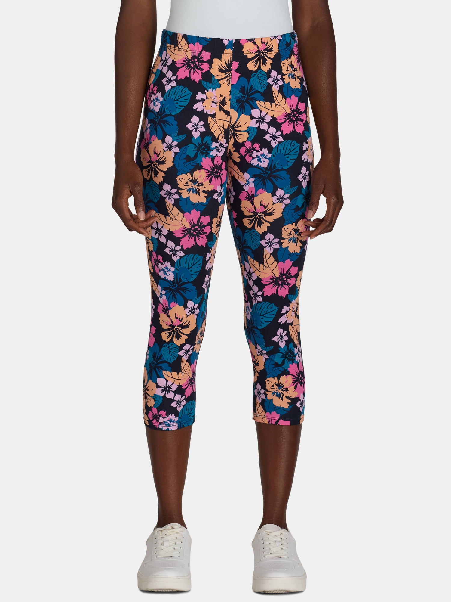 No Boundaries Mid Rise Cotton Leggings, (Women's) (3 Pack)