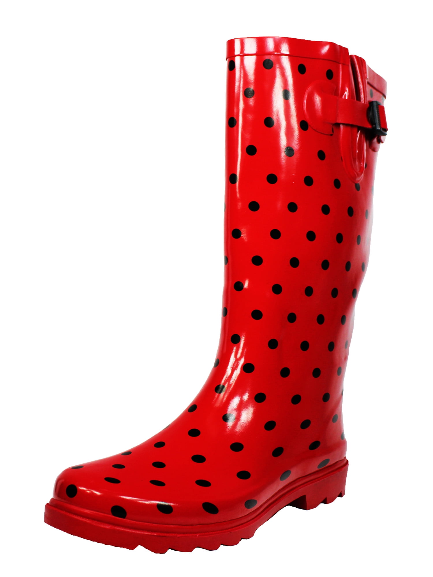 Tanleewa Printed Tall Waterproof Rain Boot for Women Adjustable Rubber Shoe Size 10 Adult Female