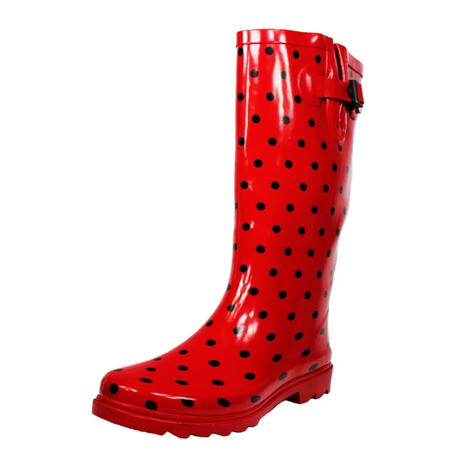 Tanleewa Printed Tall Waterproof Rain Boot for Women Adjustable Rubber ...