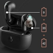 Skullcandy Rail XT True Wireless Inner Ear Earbuds with Skull-iQ, True Black
