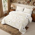 thumbnail image 3 of Manfei Groovy Flowers Bed Spread Queen 3pcs,Retro Aesthetics Queen Coverlet Set,1 Quilt and 2 Pillowcases, 3 of 7