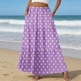 thumbnail image 2 of LWavelet Women's Polka Dot Tiered Maxi Skirt, Elastic Waist with Pockets, Cute Summer & Picnic Long Skirt Purple M, 2 of 6