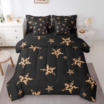 Castle Fairy Leopard Print Stars Print Twin Bedding Sets,Old Fashion Bedding Comforter Set