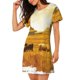 thumbnail image 2 of Balery Western Cowboy Ranch Camisón de manga corta con cuello redondo para mujer, cómodo y elegante., 2 of 6