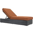 thumbnail image 1 of Modern Contemporary Urban Design Outdoor Patio Balcony Chaise Lounge Chair Lounge, Orange, Rattan, 1 of 4
