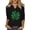 2634XVLST3 Black, variant on Womens Casual 3/4 Sleeve V Neck St Patrick's Day Shirts Heart Graphic Tees Lucky Shamrock Shirts