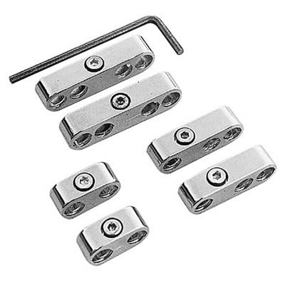 RPC Racing Power Company R9576 Spark Plug Wire Separator  8 Millimeter To 9 Millimeter; Pro Style; Chrome Plated; Plastic; With 2- 2 Wire/ 2-4 Wire/ 2-3 Wire Looms/ 1 Allen Wrench