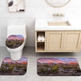 thumbnail image 6 of Lalilo 4 Pcs Red Sky Blue Shower Curtain Sets with Rugs for Bathroom Decor,Sunrise Red Rock Canyon Bathroom Curtain Set with Mats, 6 of 6