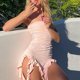 thumbnail image 4 of Vestido Largo Sin Tirantes Vestido sin espalda para mujer Ropa de club de fiesta de color sólido de corte bajo (Rosa M) Ygjytge para Mujer Rosa T 3EG, 4 of 9