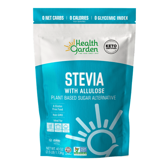 Health Garden Stevia Allulose Sugar Substitute, Low Calorie, 2.5 lbs