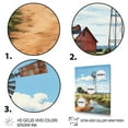 thumbnail image 3 of Designart "Green Coral Mills Windmill " Cityscapes Floater Framed Canvas Art Print, 3 of 7