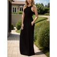 thumbnail image 2 of Women's Pocketed Round Neck Sleeveless Dress 95% Rayon 5% Spandex Comfortable Everyday Wear Easy Care Soft Stretch, 2 of 8