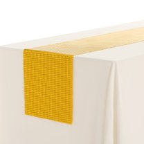 Unique Bargains 1 Pack Silver Table Flags Long Plaid Sequin Table Runners Gold 13"x71"