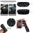 thumbnail image 6 of HUISEFOR 15 Pieces Cute Car Seat Covers Full Set for Women Men Dog Paw Print Steering Wheel Cover Belt Cover Garbage Can Keychain Car Coasters Rear View Mirror Cover, 6 of 7