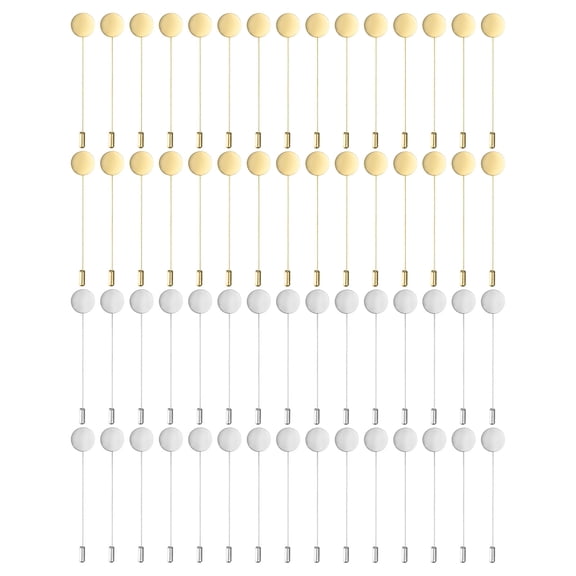 Uxcell 1-Set Flat Round Tray Lapel Pin, Alloy DIY Boutonnieres Pins for Suit/Hat/Tie/Scarf Badge 60-Pack Brooch Pin