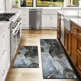 thumbnail image 3 of Black Marble Kitchen Rug Set of 2 Anti-Fatigue 0.4 Inches Thick Floor Mats Grey Dark Gold Modern Non Slip Waterproof Comfort Standing Rugs Decor for Office Sink Laundry 17.3 x 28+17.3 x 47 Inches, 3 of 6