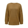 thumbnail image 6 of Womens Fall Fashion 2726 Fall Sweaters for Women Long Sleeve Crewneck Solid Color Women Knit Sweaters Pullover with Side Shirring, 6 of 7