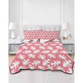 thumbnail image 2 of Quilts Queen Size Bedding Set, Tropical Botanical Reversible Summer Quilt 3 Pieces, Modern Simple Monstera Leaves Print Lightweight Bedspreads Coverlets with 2 Pillow Shams for All Seasons, 2 of 5