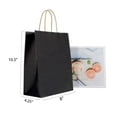 thumbnail image 4 of Black Medium Kraft Paper Gift Bags with Handle: 24 Pack L-8"xT-10.5"xW-4.25", 4 of 4