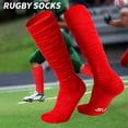 thumbnail image 4 of Scrunch Football Socks Ultra Long Cotton Knee High Socks Padded Rugby Socks, 4 of 4