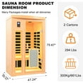 thumbnail image 2 of CTOSPOATO Ultra Low EMF 2 Person Infrared Sauna,Far Infrared Saunas for Home,Canadian Hemlock Wood Sauna Indoor Sauna with Chromotherapy Light,Bluetooth Speaker, Door Heating Plate, 2 of 8