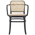 thumbnail image 3 of Modway Winona 18.5" Wood & Rattan Dining Chair in Black & Natural, 3 of 6