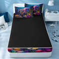 thumbnail image 4 of Erosebridal Marine Octopus Zipper Queen Comforter Set with Fitted Sheet and 2 Pillowcases, Coastal Wildlife Zipper Bedding Set, Black Reversible, 4 of 7