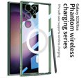 thumbnail image 3 of Galaxy S24 Ultra Case, Clear Case for Samsung Galaxy S24 Ultra Built-in Camera Lens Protector Magnetic Case Compatible with MagSafe Wireless Charging Elegant Shockproof Case Cover, Green, 3 of 6