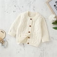 thumbnail image 5 of Generic Children Warm Tops Baby Girl Boy Knit Cardigan Sweater Warm Pullover Tops Toddler Solid Outerwear Jacket Coat Outfit Clothes(White,6-9 Months), 5 of 9