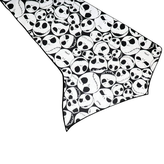 100% Cotton Table Runner Birthday / Event Decoration Nightmare Before Christmas Spooky Faces