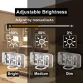 thumbnail image 4 of Reloj Despertador Digital, 7 & quot; Relojes Despertadores Compatible con Dormitorios, Reloj Despertador de Superficie de Espejo de Gran Pantalla con Cargador Usb 12/24h,snooze, Auto Dimmer Mod Afortunado Sencillez, 4 of 5