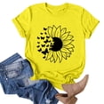 thumbnail image 4 of Outfmvch Tops for Women Trendy Spring Tops for Women 2024 Womens Tops Shirts for Women Sunflower Summer T Shirt Plus Size Loose Blouse Short Sleeve Graphic Casual Tees Polyester Spandex Yellow M, 4 of 5