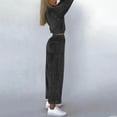 thumbnail image 3 of Miqool Two Piece Velvet Outfits for Women Crop Top Zip Collared Sweatshirt Jacket and Wide Leg Pants Set Velour Tracksuits, 3 of 8