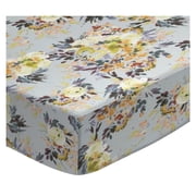 SheetWorld Fitted Sheet (Fits BabyBjorn Travel Crib Light) - Modern Floral Garden Gray