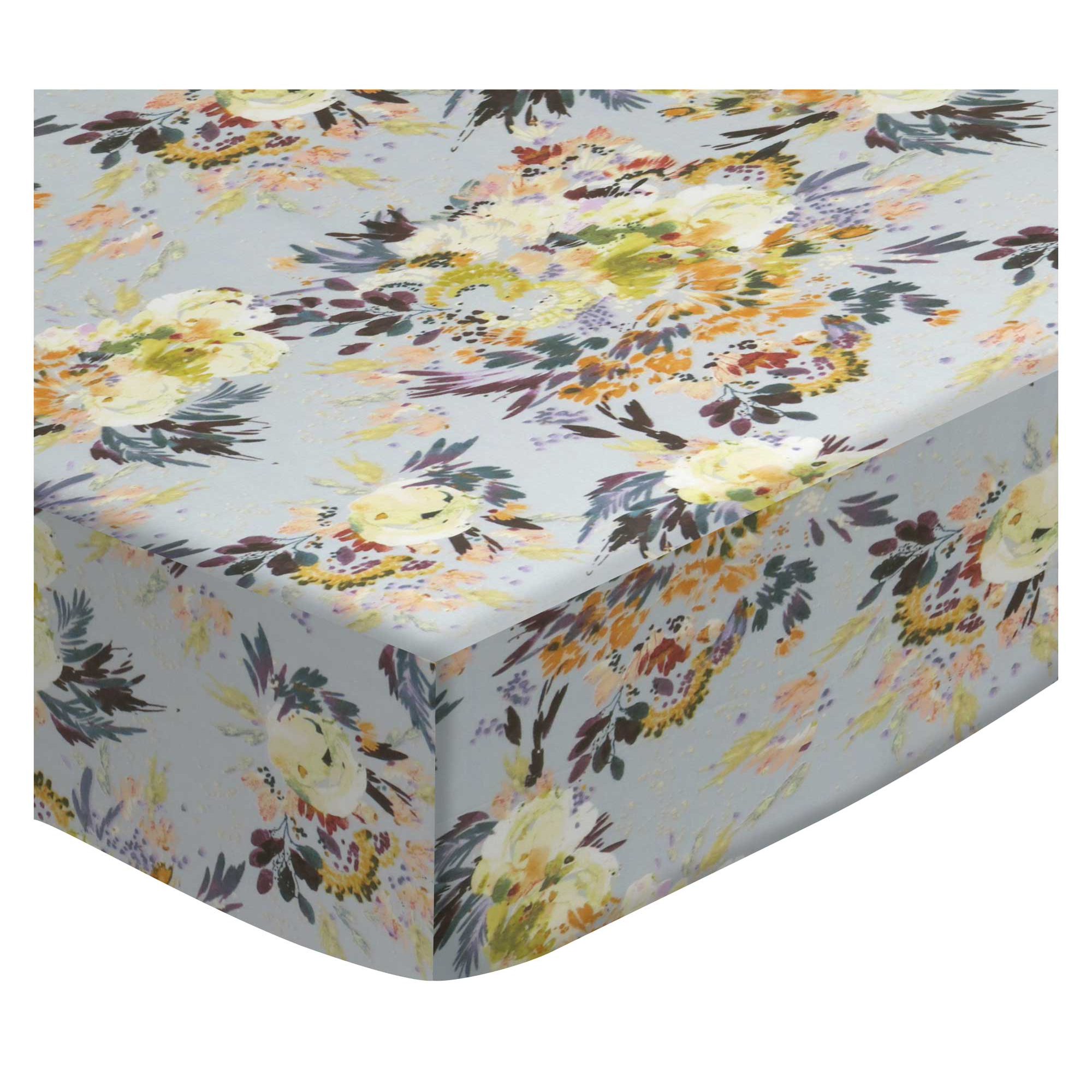 SheetWorld Fitted Sheet (Fits BabyBjorn Travel Crib Light) - Modern Floral Garden Gray