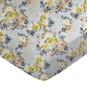 SheetWorld Fitted 100% Cotton Percale Play Yard Sheet Fits BabyBjorn Travel Crib Light 24 x 42, Modern Floral Garden Gray