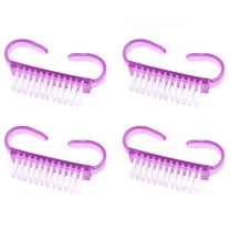 ACDANC Handle Grip Nail Brush, Fingernail Scrub Cleaning Brushes for Toes and Nails Cleaner, Pedicure Brushes for Men and Women 4 Pack - Purple