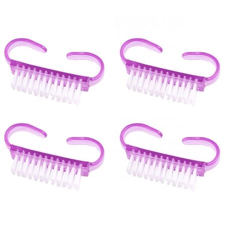 ACDANC Handle Grip Nail Brush, Fingernail Scrub Cleaning Brushes for Toes and Nails Cleaner, Pedicure Brushes for Men and Women 4 Pack - Purple