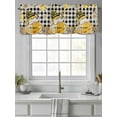 thumbnail image 4 of Honey Bee Valances for Windows, Rod Pocket Kitchen Valance Curtains - Soft & Washable Small Window Treatment for Living Room,&nbsp;Bathroom, Black Plaid, 54x18inch, 4 of 9