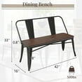 thumbnail image 7 of Erinnyees 42in Dining Bench, Entryway Bench with Back, Farmhouse Metal Dining Bench, Industrial Mid-Century 3 Person Rustic Spindle Bench, with Wood Seat, Removable Backrest, 7 of 7