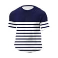 thumbnail image 4 of Men's Waffle Strip Shirt Casual Lightweight Color Block Short Sleeve T-Shirt Slim fit Gym Athletic Workout Tops, 4 of 5