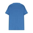 thumbnail image 5 of ZQGJB Womens Summer T-Shirts Plus Size Casual Short Sleeve Button up V Neck Henley Shirts Loose Oversized Comfy Soft Cotton Tees Tops with Pockets C-Blue XXXL, 5 of 7