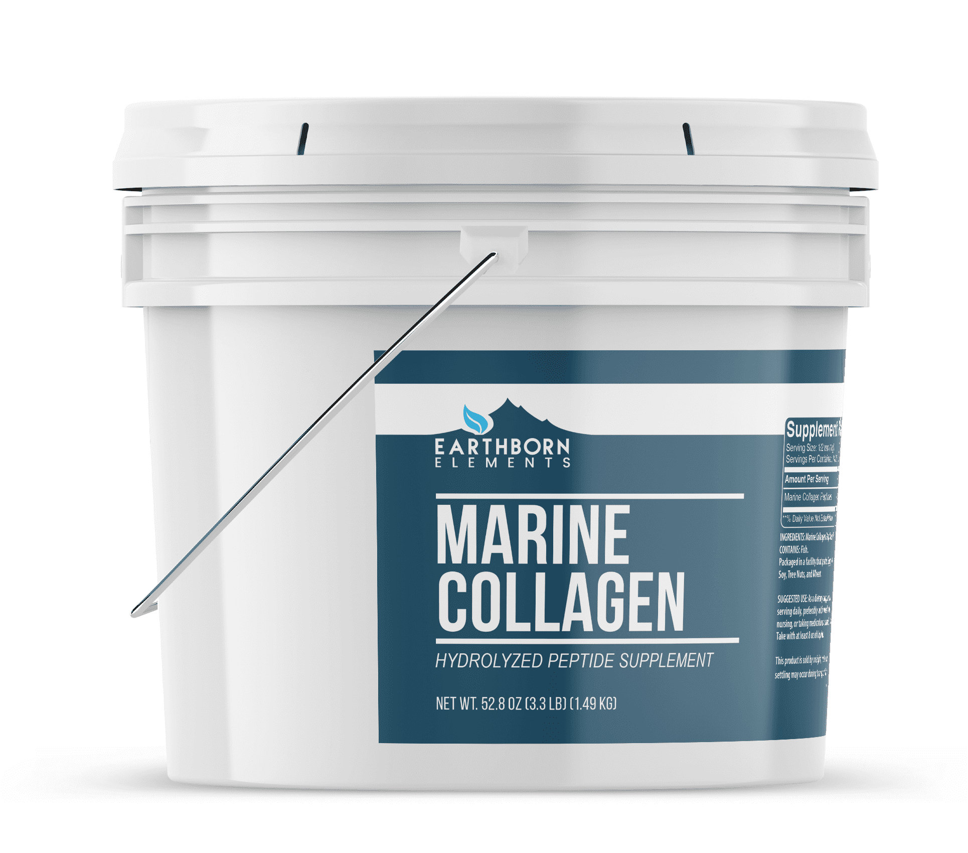 Earthborn Elements Hydrolyzed Marine Collagen Peptides Powder 1 Gallon Bucket, Pure & Undiluted, Dietary Supplement