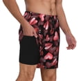 thumbnail image 3 of Goofa Ladybugs and Red Hearts Printed Men's Swim Trunks Board Shorts Quick Dry Mens Swimming Trunks with Compression Liner,Breathable Fit Hawaii Beach Shorts-XX-Large, 3 of 9