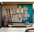 thumbnail image 7 of Tiptophomedecor Background & Patterns Wallpaper Wall Mural - Concrete Blocks, 7 of 7